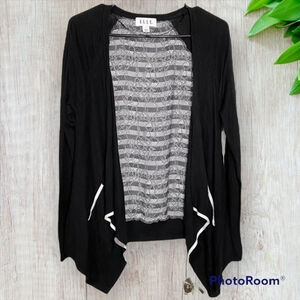ELLE waterfall cardigan black white faux lace size small